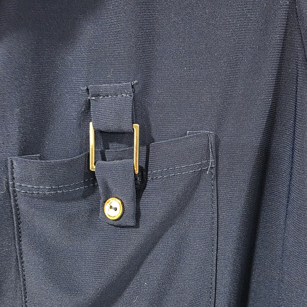 PerSeption Concepts Navy Blue Womens XL Short Sleeve BLOUSE - Picture 5 of 8